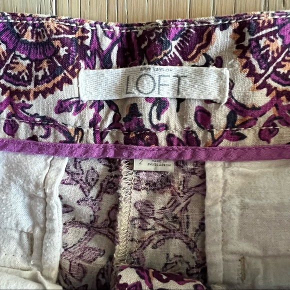 LOFT Floral Linen | Cotton Shorts Size 2 - Picture 8 of 8